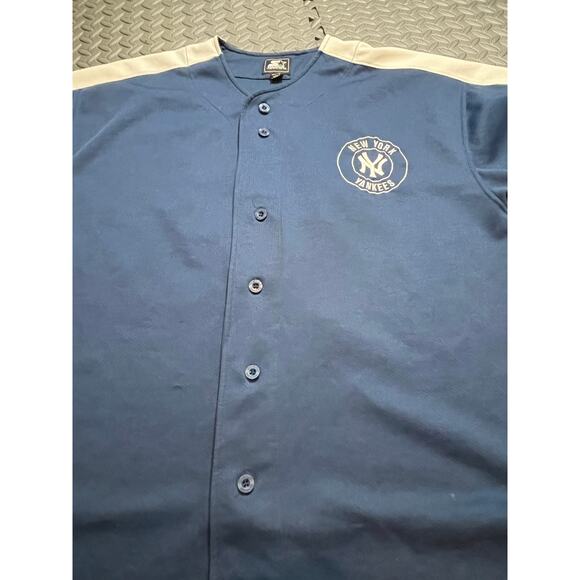 Vintage 90s Starter ROGER CLEMENS Blue NEW YORK YANKEES MLB Team JERSEY XXL - Picture 2 of 10